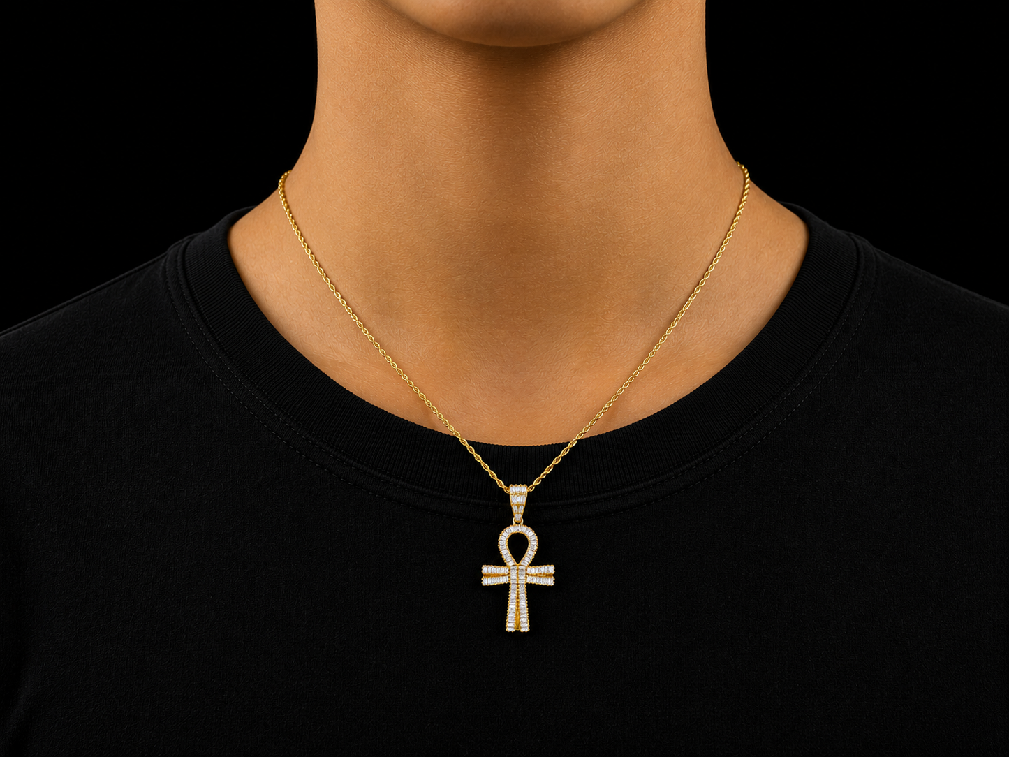 10K Yellow Gold Diamond Ankh Pendant Angelica Jewellers