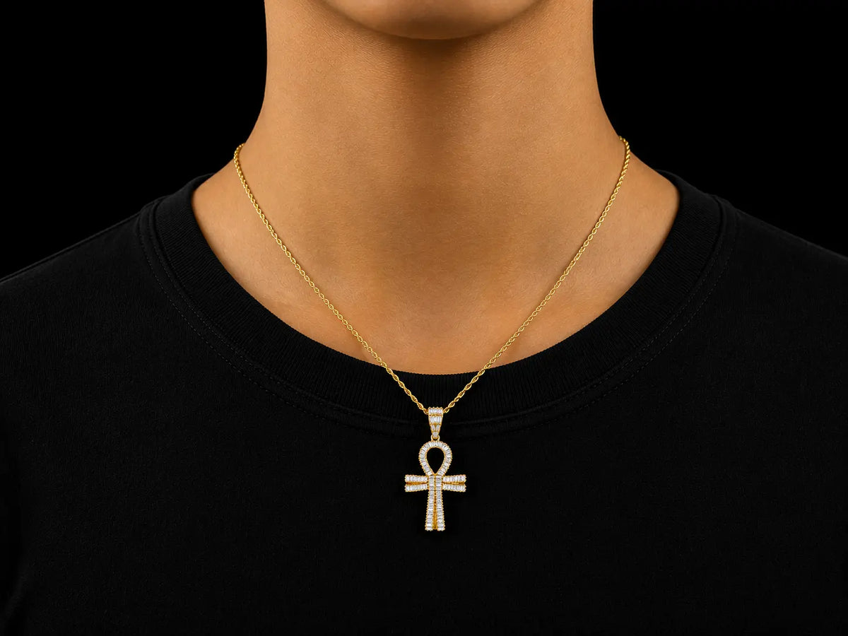10K Yellow Gold Diamond Ankh Pendant Angelica Jewellers