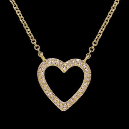 14K GOLD DIAMOND HEART NECKLACE