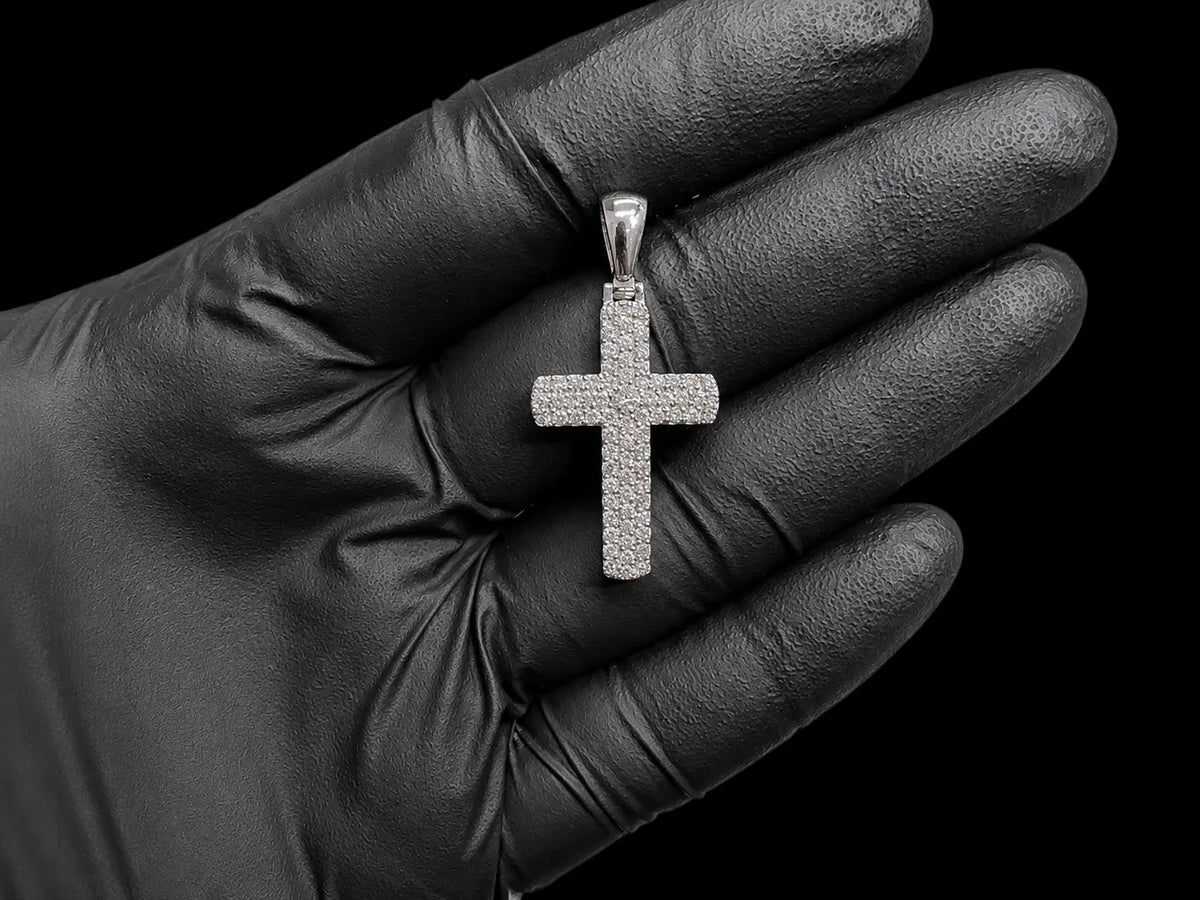 14K White Gold Diamond Cross Pendant Angelica Jewellers