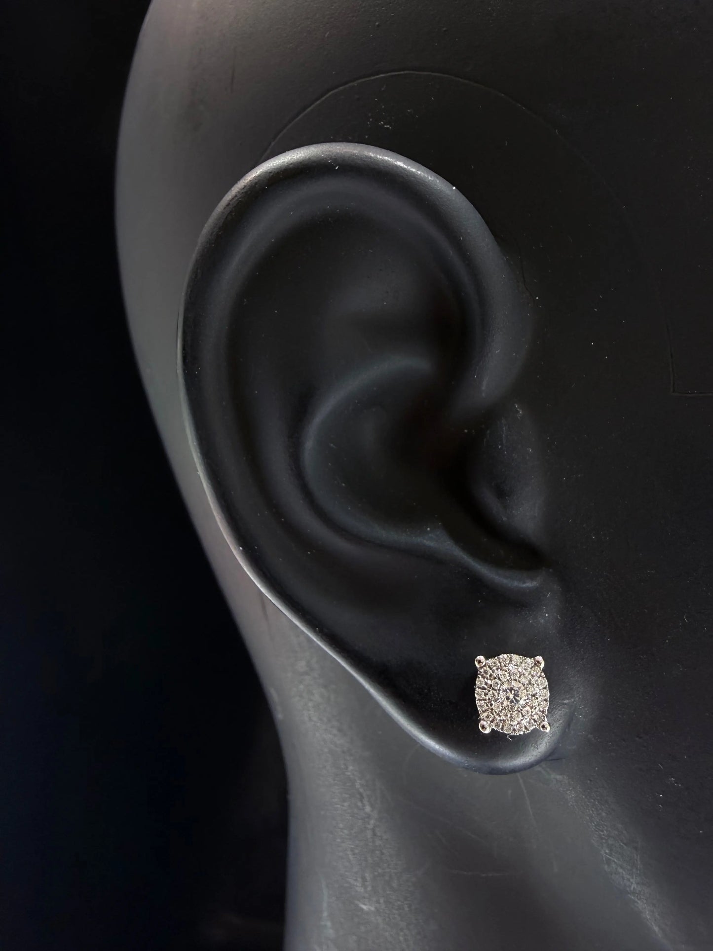 14K WHITE GOLD DIAMOND EARRINGS 6.5MM Angelica Jewellers