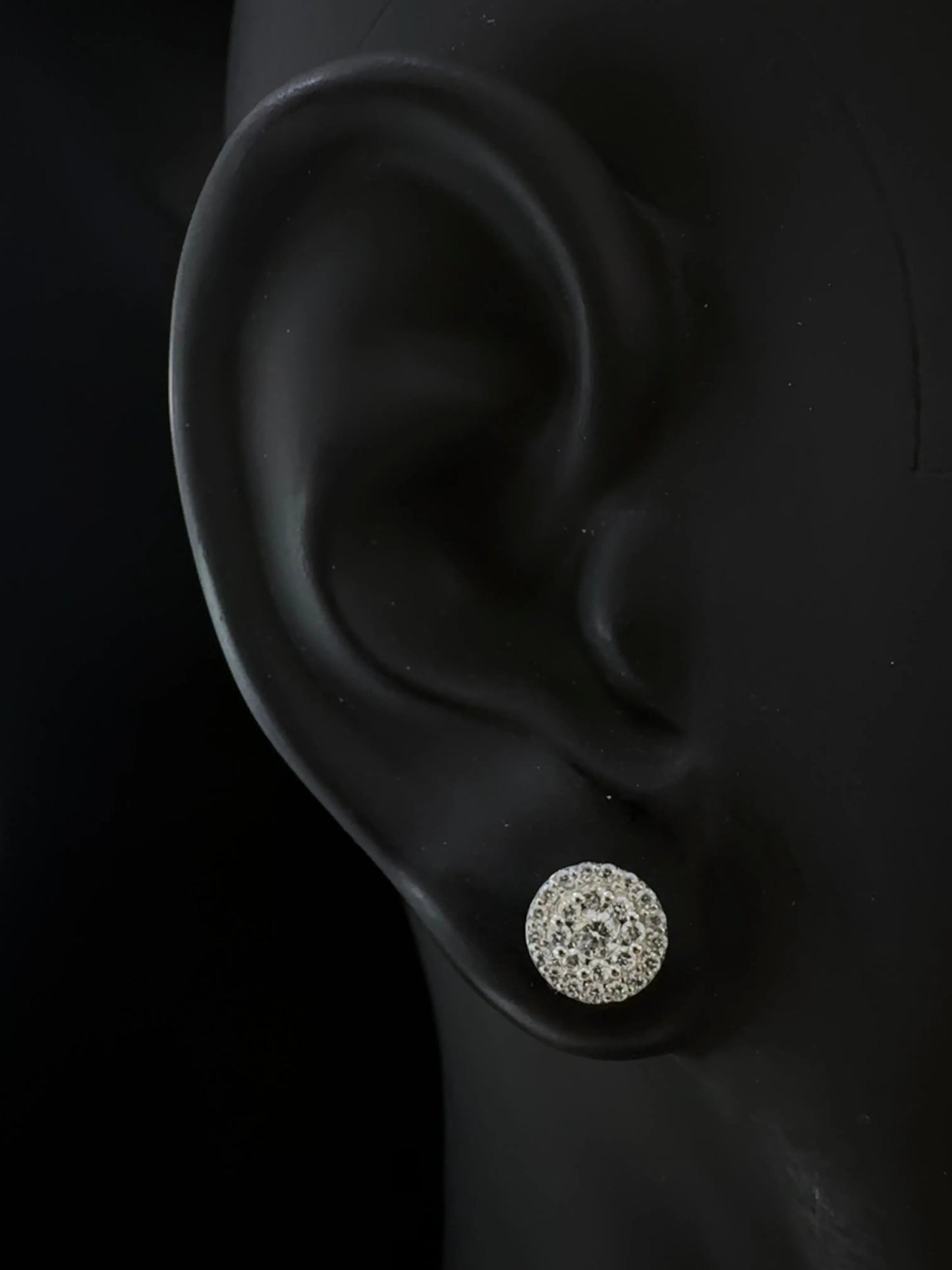 14K WHITE GOLD DIAMOND EARRINGS 8MM Angelica Jewellers