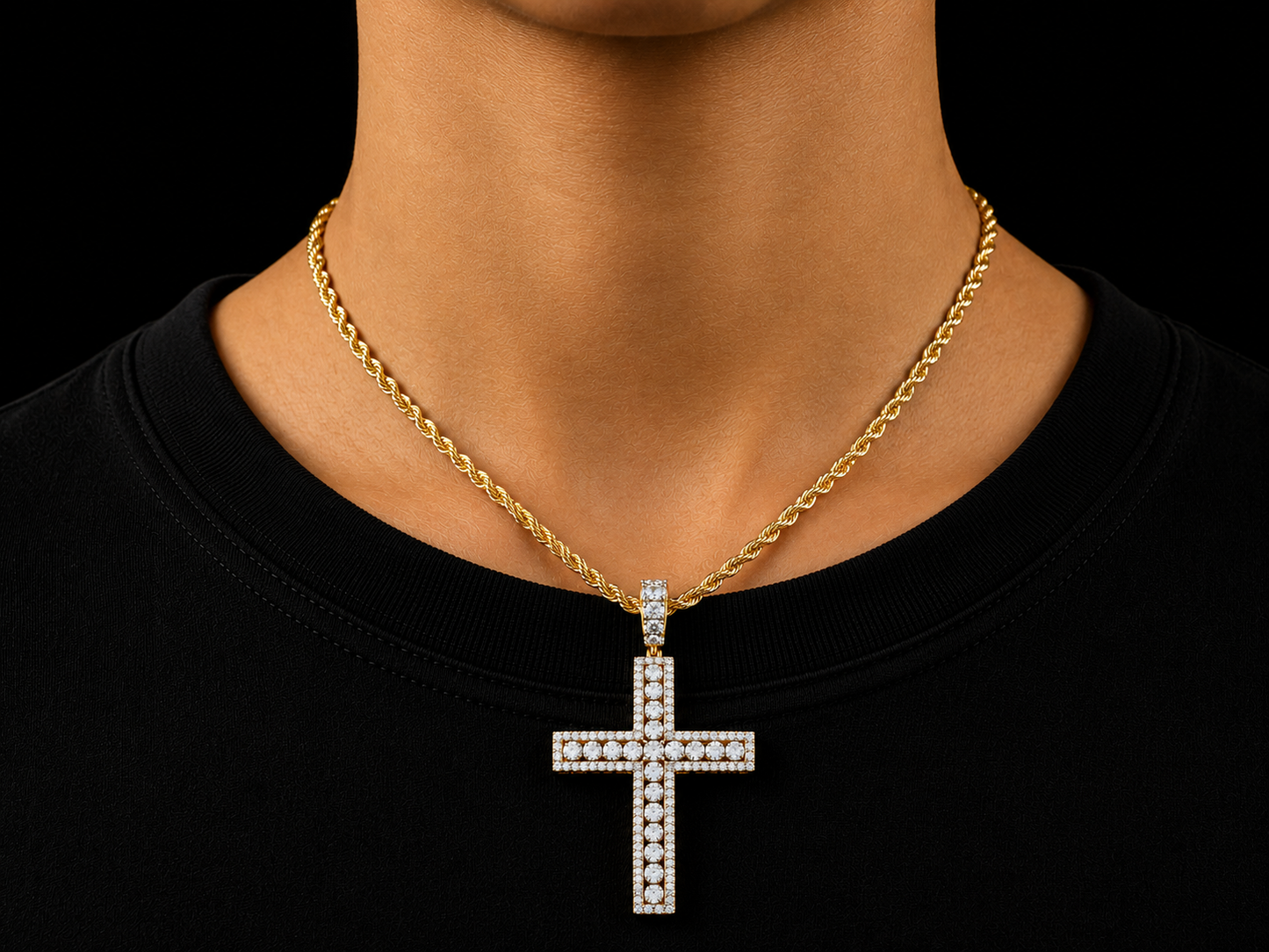 10K Yellow Gold Diamond Cross Pendant Angelica Jewellers