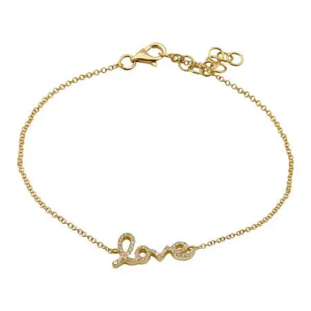 14K YELLOW GOLD LOVE DIAMOND BRACELET Angelica Jewellers