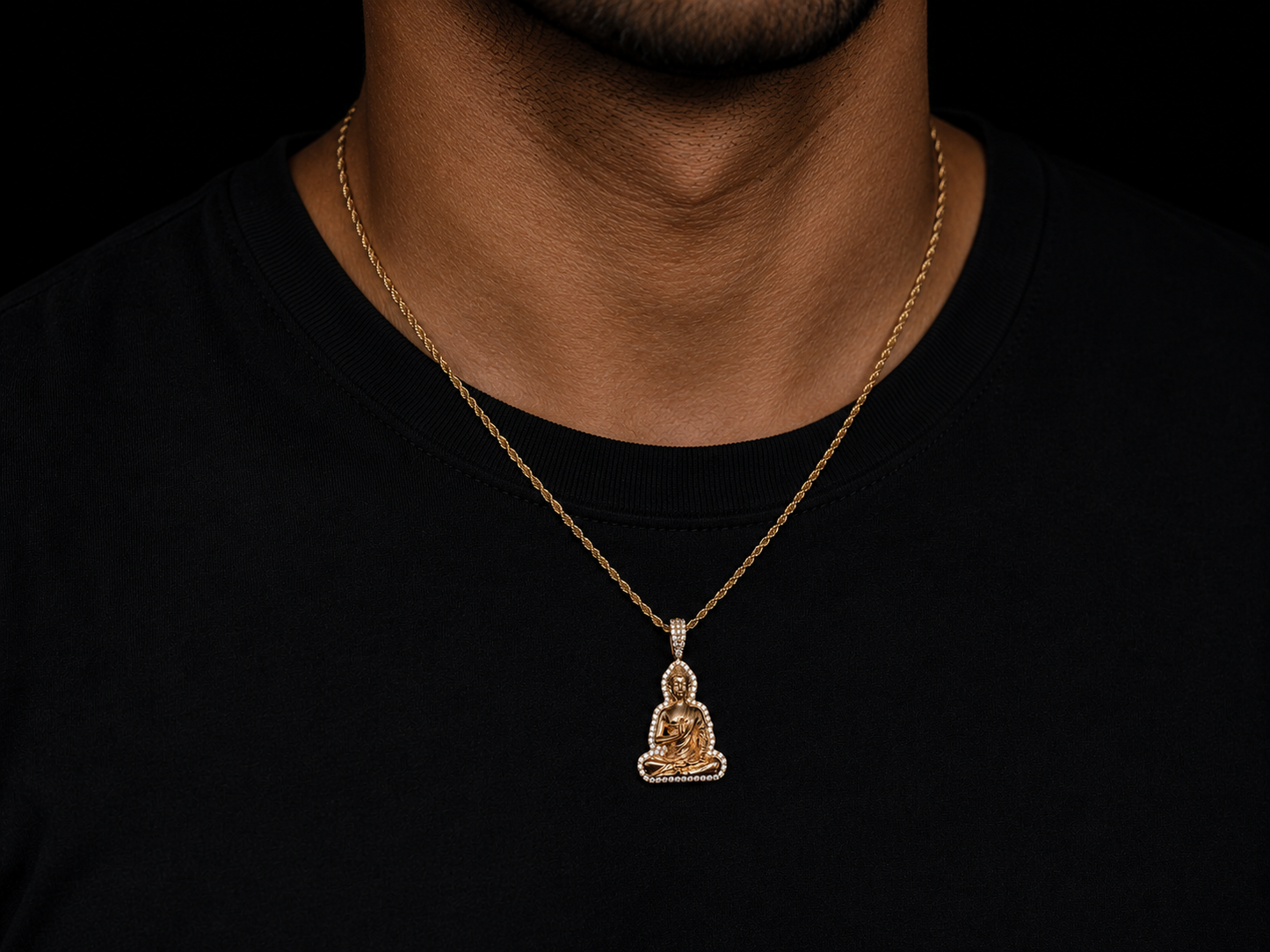 10K Rose Gold Diamond Buddha Pendant – 0.50CT Angelica Jewellers
