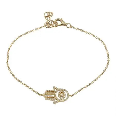 14K YELLOW GOLD HAMSA DIAMOND BRACELET Angelica Jewellers