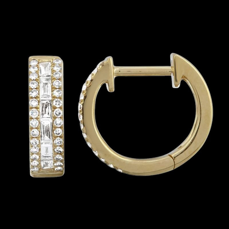 14K YELLOW GOLD 7MM STAR DIAMOND EARRINGS