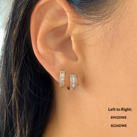 14K YELLOW GOLD 7MM STAR DIAMOND EARRINGS