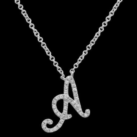 14K GOLD DIAMOND A INITIAL NECKLACE