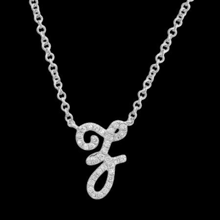 14K GOLD DIAMOND Z INITIAL SCRIPT NECKLACE