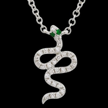 14K YELLOW GOLD DIAMOND SNAKE NECKLACE
