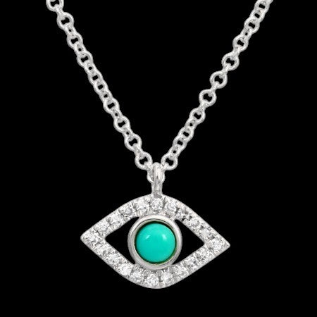 14K GOLD DIAMOND EYE NECKLACE
