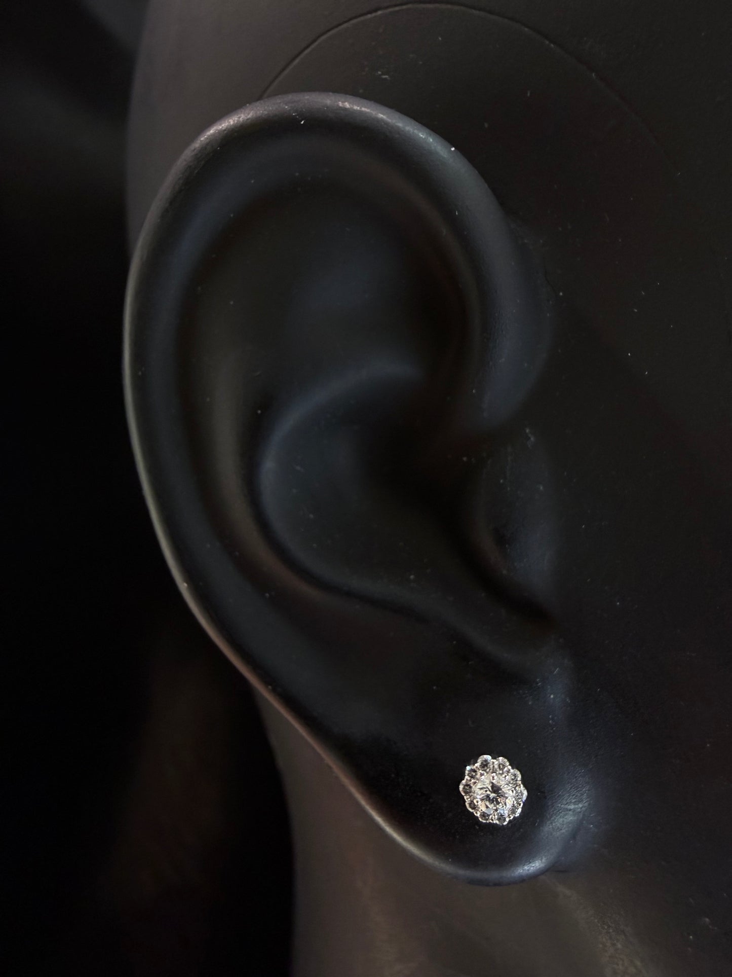 14K WHITE GOLD DIAMOND EARRINGS 4.5MM