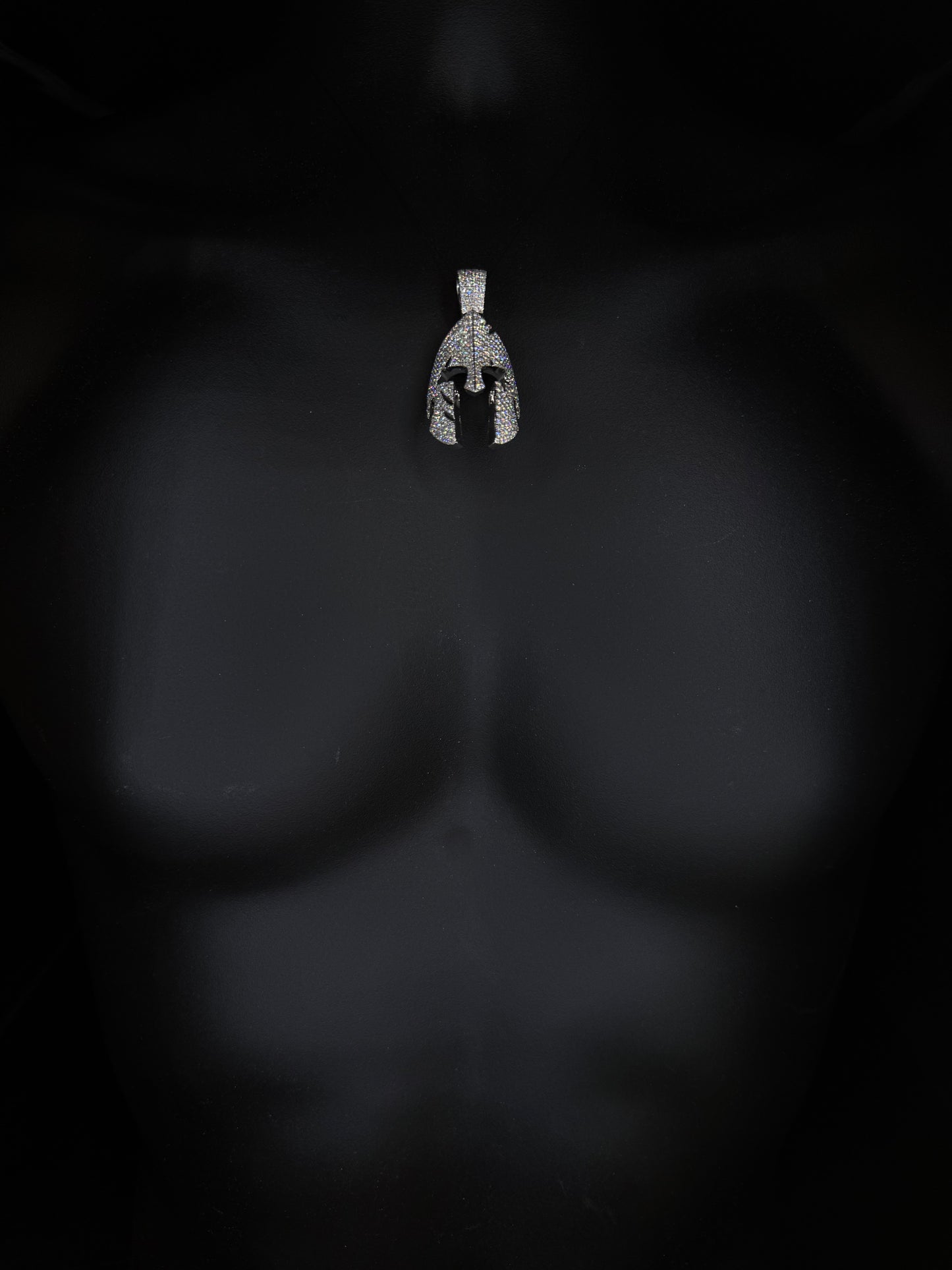 14K WHITE GOLD 5ct DIAMOND SPARTAN PENDANT