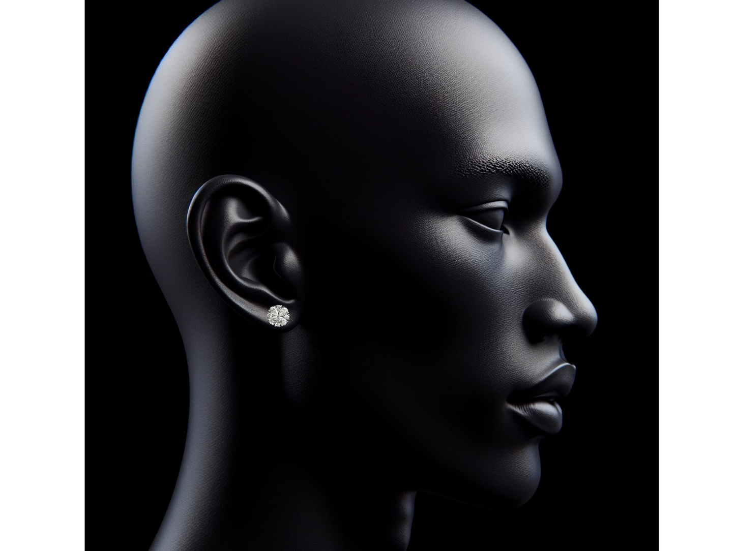 14K WHITE GOLD PEAR SHAPE & ROUND VVS F+ DIAMOND EARRINGS