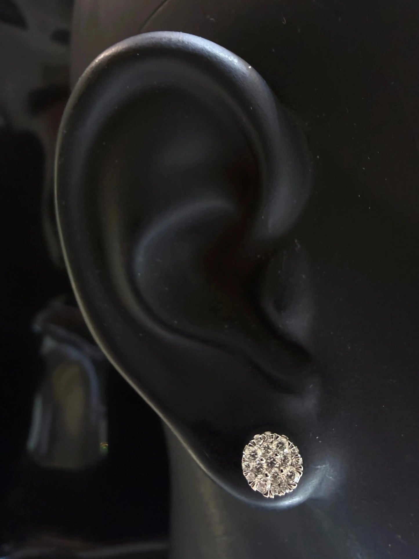 14K WHITE GOLD DIAMOND EARRINGS 7MM Angelica Jewellers