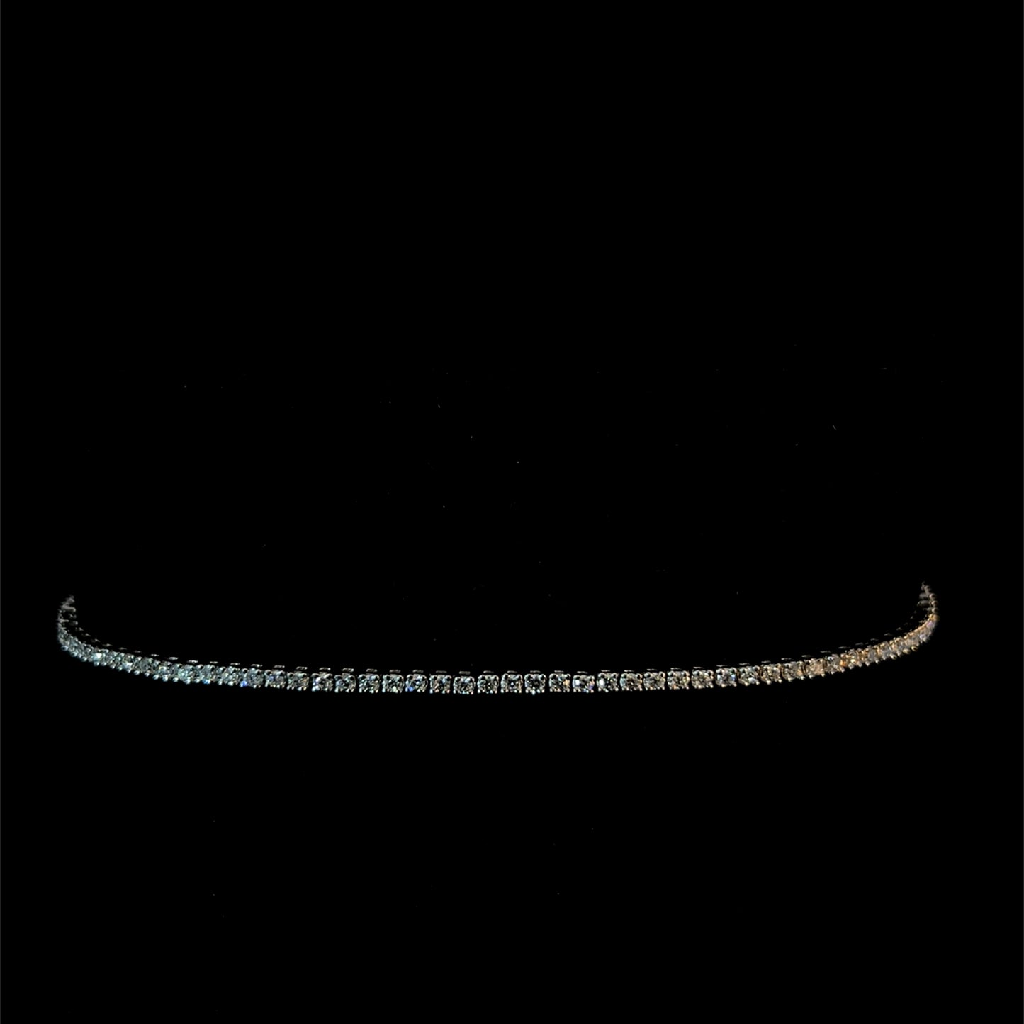 PULSERA DE TENIS CON DIAMANTES VVS F+ DE 1,60 MM EN ORO BLANCO DE 14 K