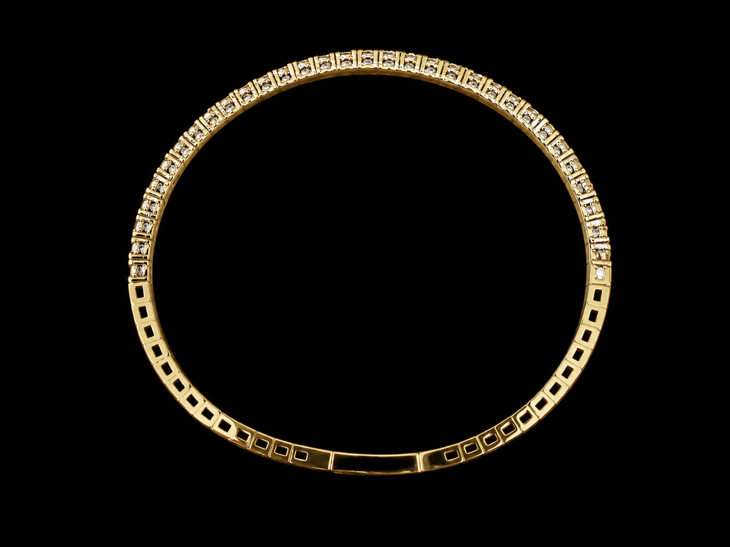 14K Yellow Gold Flexible Diamond Bangle Bracelet – 2.79 CTW VVS F+ Angelica Jewellers