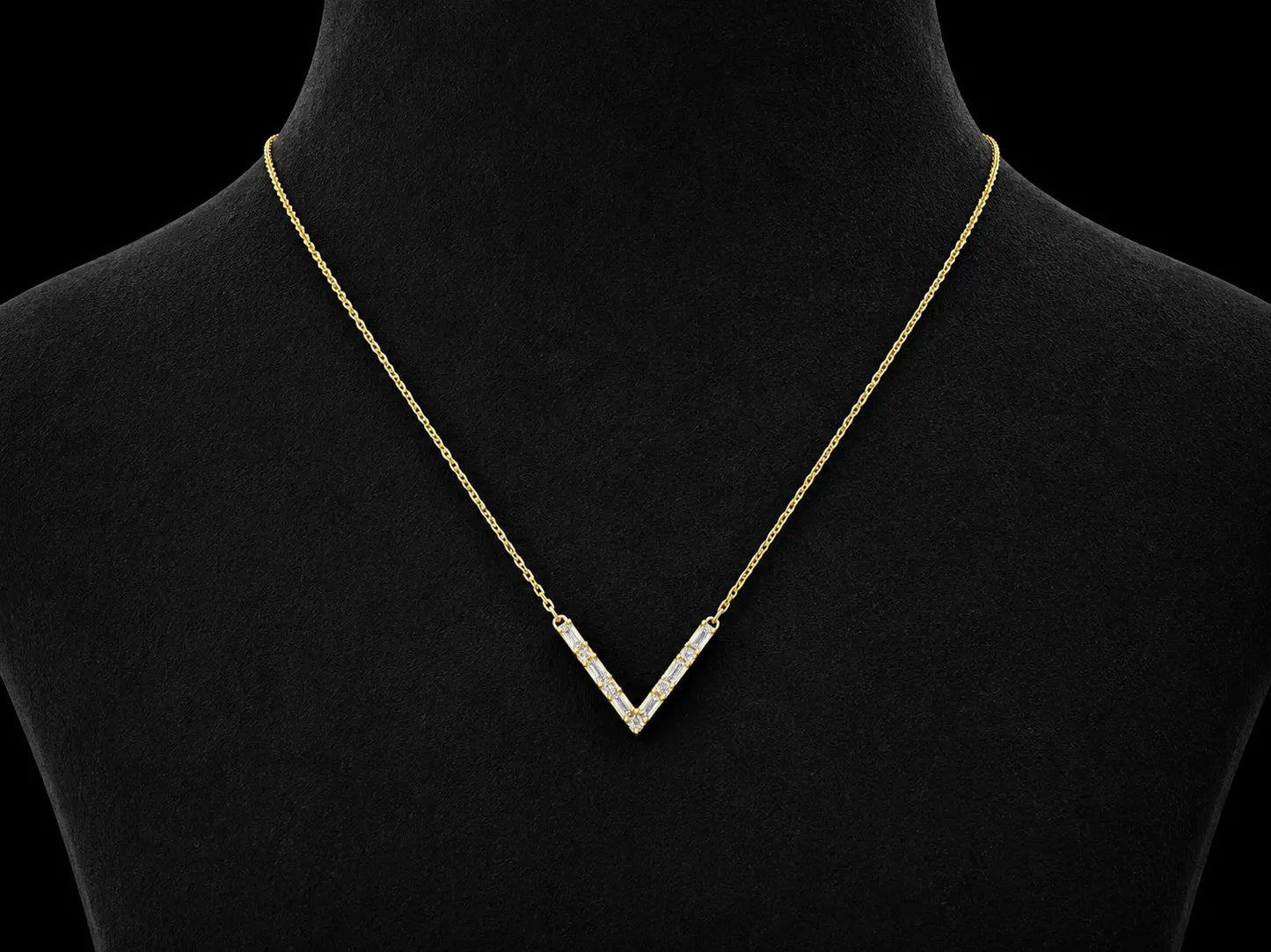 14K Yellow Gold Diamond Bar Necklace Angelica Jewellers
