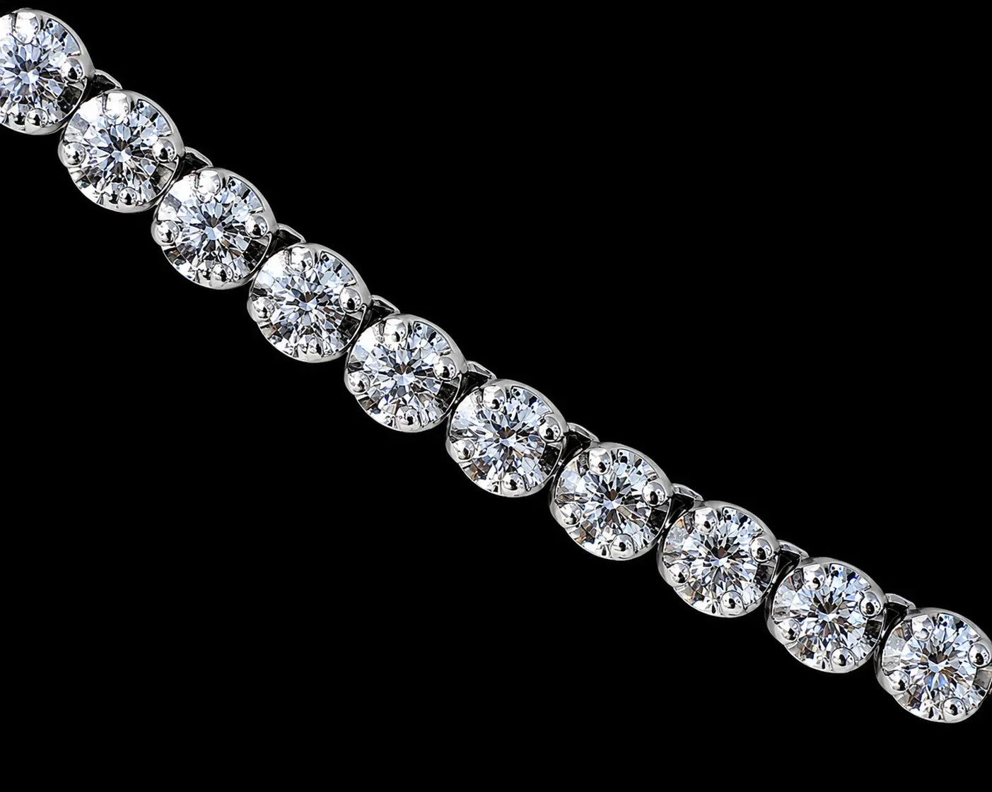 14K White Gold Natural Diamond Tennis Necklace – 6.75 CTW VVS F+ | 3.5mm | 17" Angelica Jewellers