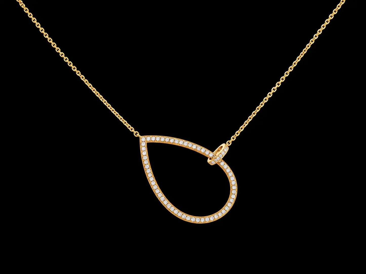 14K Yellow Gold Diamond Openwork Drop Pendant Necklace – 0.29 CT Angelica Jewellers
