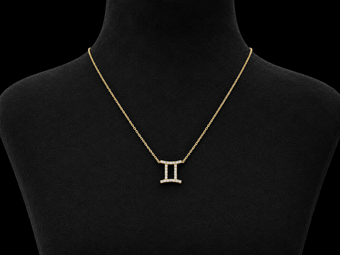 14K Yellow Gold Diamond Gemini Necklace – 0.10 CT Angelica Jewellers