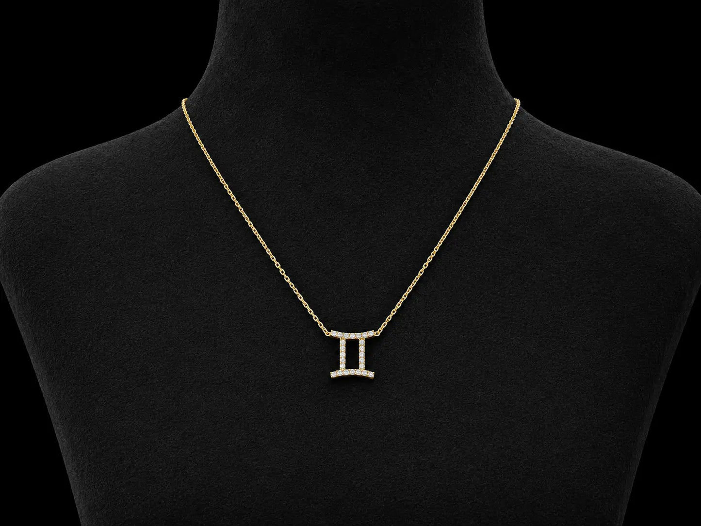 14K Yellow Gold Ancient Greek Zodiac Diamond Necklace – Gemini Angelica Jewellers