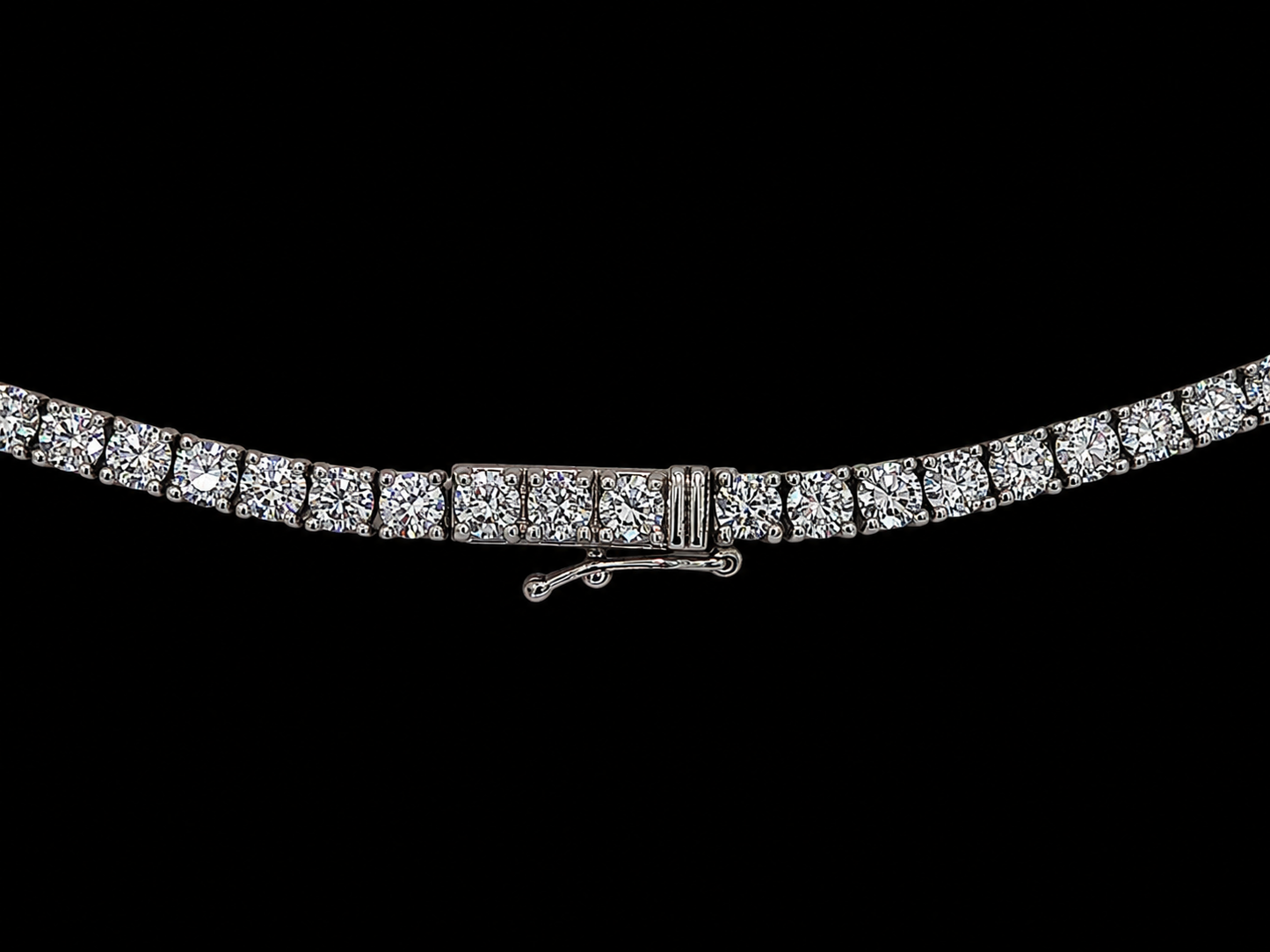 14K White Gold Natural Diamond Tennis Necklace – 3.50 CTW | VVS Clarity | D–F Color | 17" (Copy) Angelica Jewellers