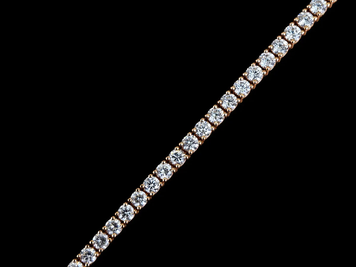 14K Rose Gold 3.66 CT Natural Diamond Classic Tennis Bracelet-2.8MM Angelica Jewellers