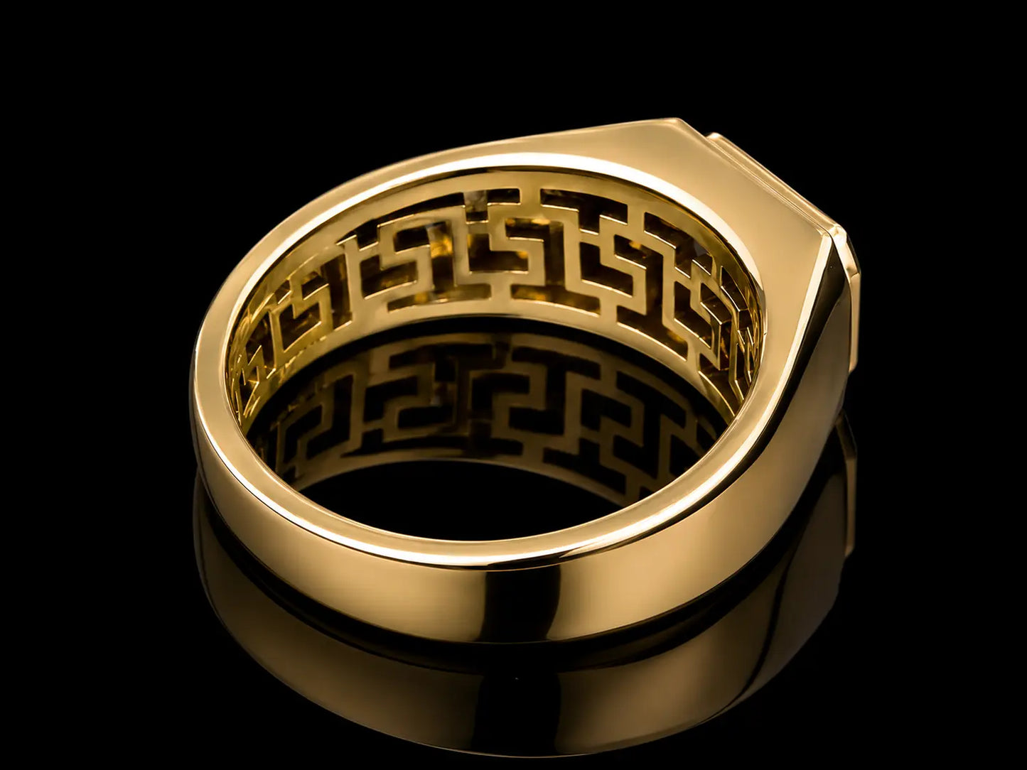 14K Yellow Gold Lab-Grown Diamond Signet Ring Angelica Jewellers