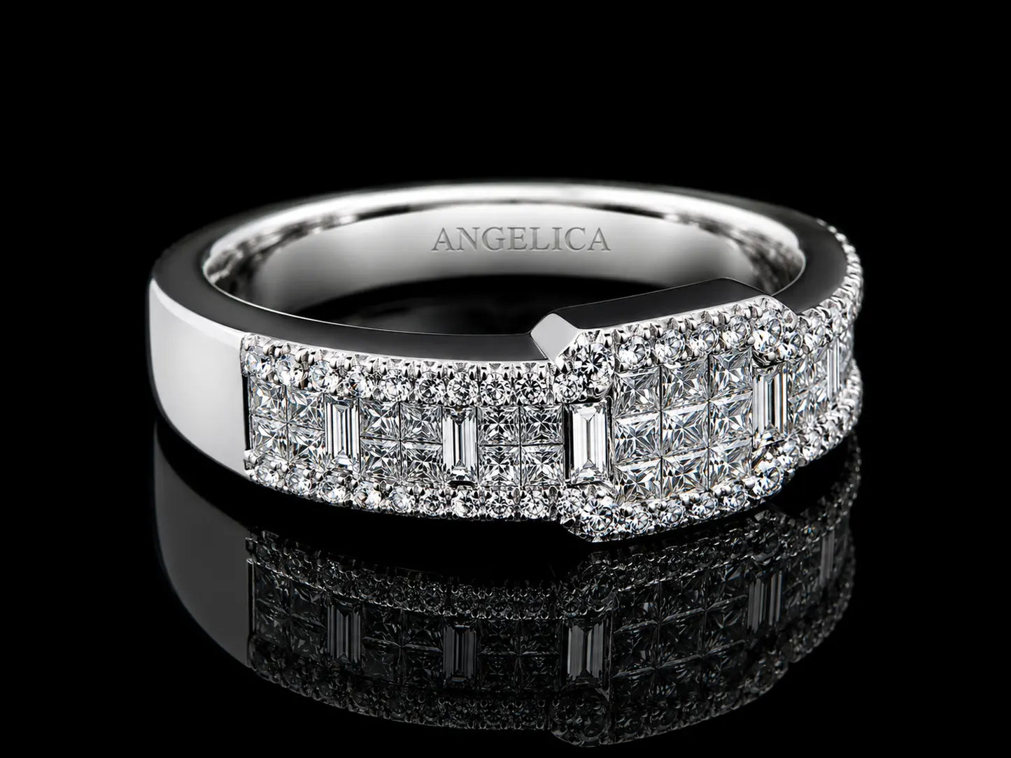 18K White Gold Diamond Band Ring Angelica Jewellers