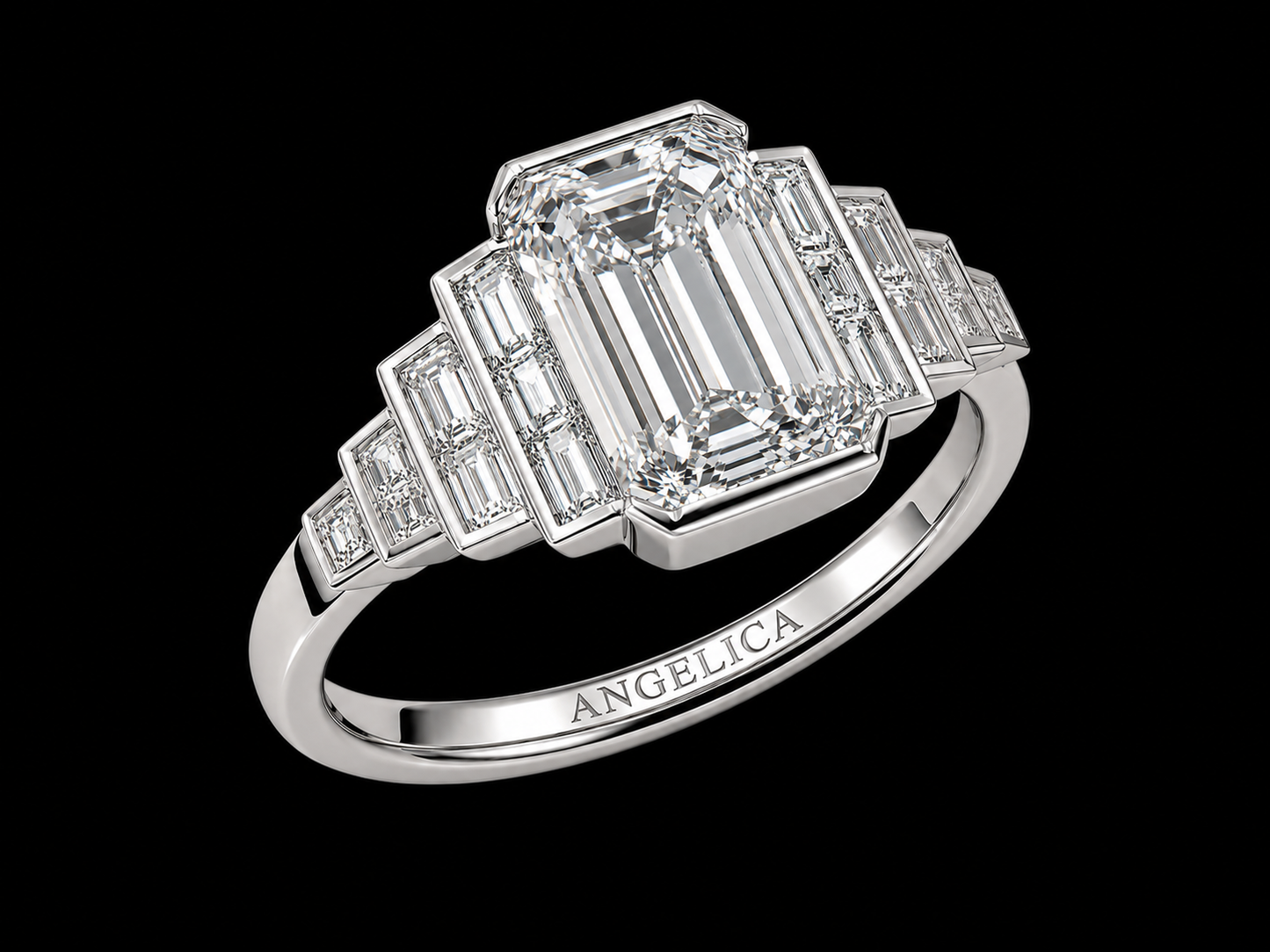 18K White Gold Twisted Diamond Engagement Ring – 0.82 CTW Natural Diamonds (Copy) Angelica Jewellers