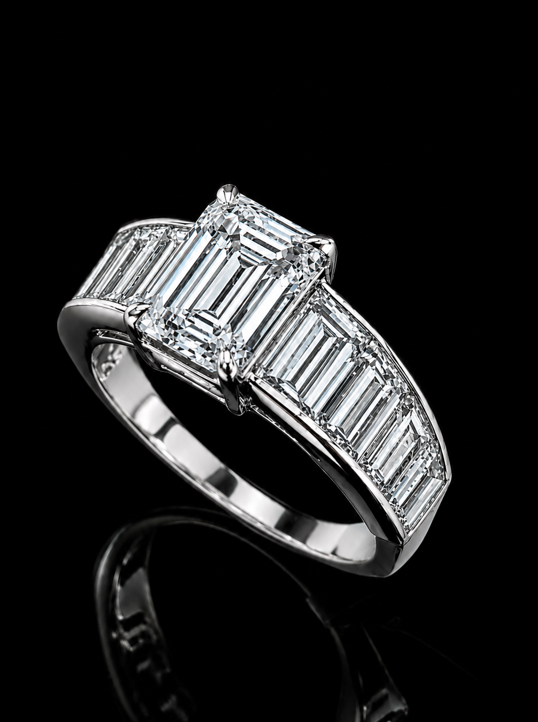 14K White Gold Emerald-Cut Lab-Grown Diamond Engagement Ring – 3.72 CTW | IGI Certified (Copy) Angelica Jewellers