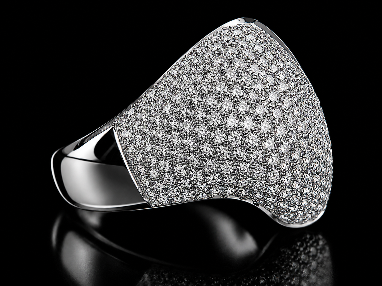 Jumbo Signature Broken Heart Ring – 10K Solid Two-Tone Gold & 9.48CT VVS Diamond Pavé Ring