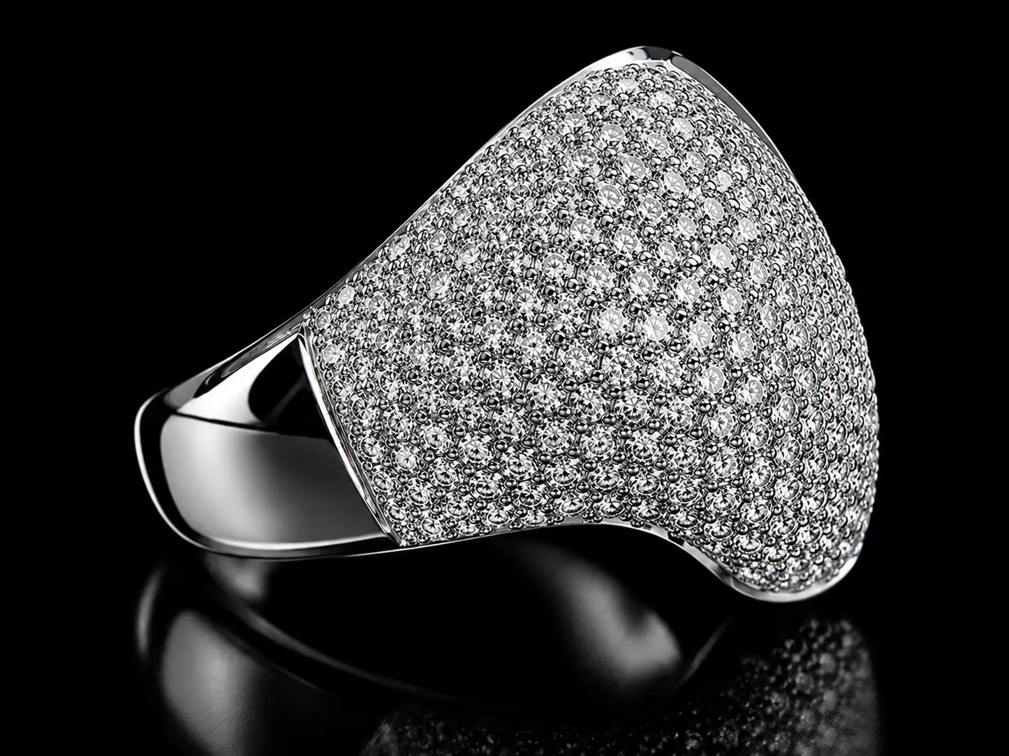 Jumbo Signature Broken Heart Ring – 10K Solid Two-Tone Gold & 9.48CT VVS Diamond Pavé Ring Angelica Jewellers