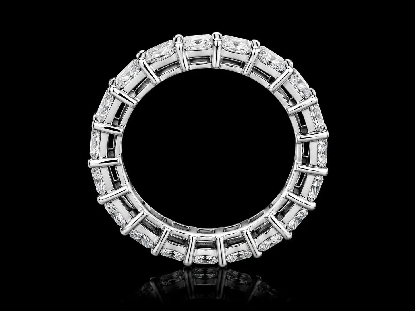 14K White Gold Shared Prong Lab-Grown Radiant Cut Full Eternity Band – 7.00 CTW Angelica Jewellers