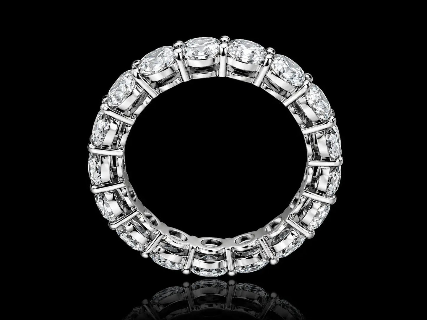 14K White Gold Shared Prong Lab-Grown Oval Cut Full Eternity Band – 5.31 CTW Angelica Jewellers