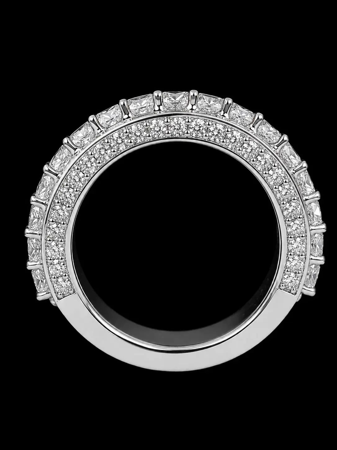 10K White Gold Diamond Band Ring – 3.40 CT VVS F+ Natural Diamonds Angelica Jewellers