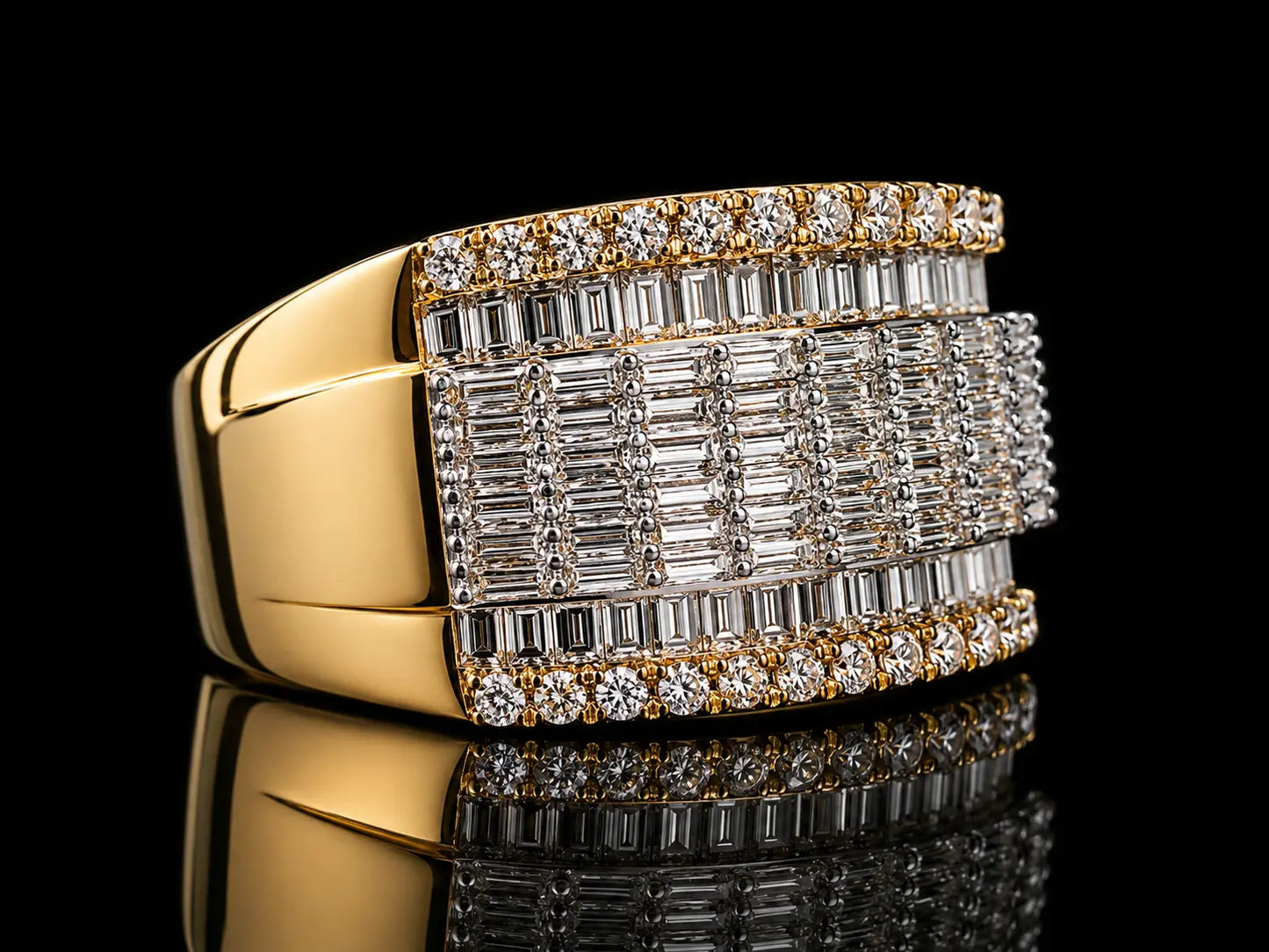 10KT Yellow Gold Diamond Statement Ring – 4.50 CT Natural Diamonds Angelica Jewellers