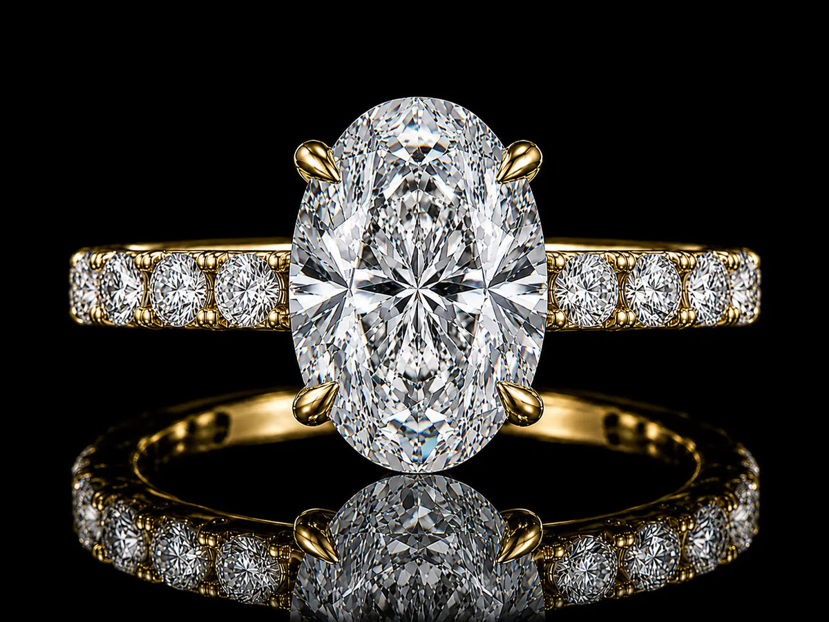 2.50ct Oval E VVS2 Lab-Grown Diamond Gold Engagement Ring – IGI Certified Angelica Jewellers