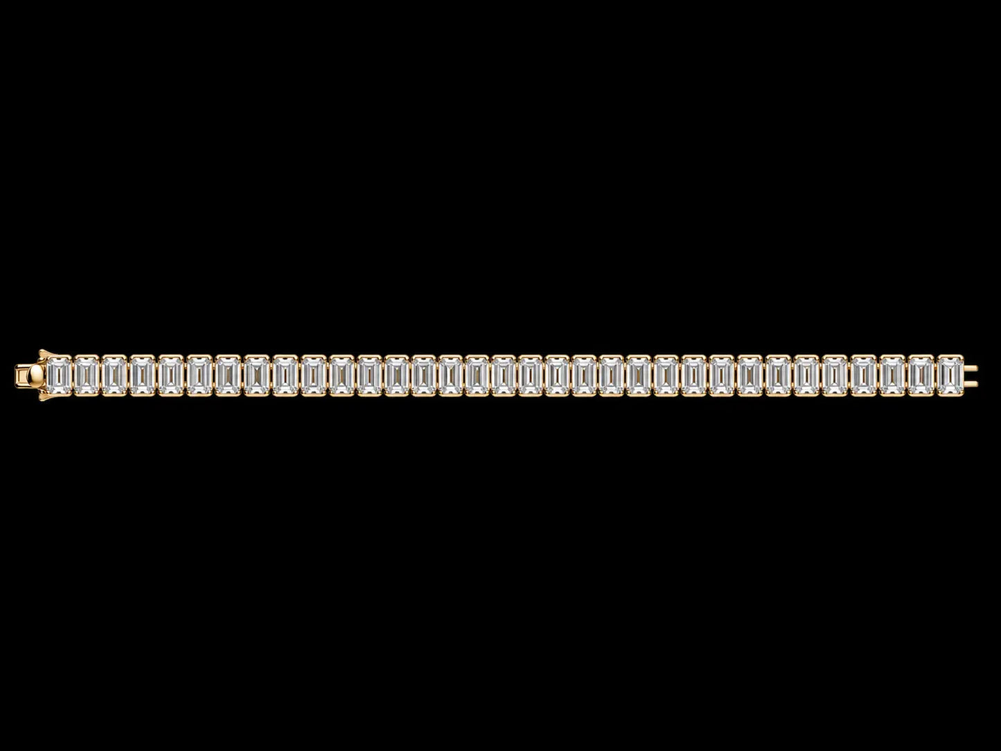 14K Yellow Gold Emerald-Cut Lab-Grown Diamond Tennis Bracelet – 13.38 CT Angelica Jewellers