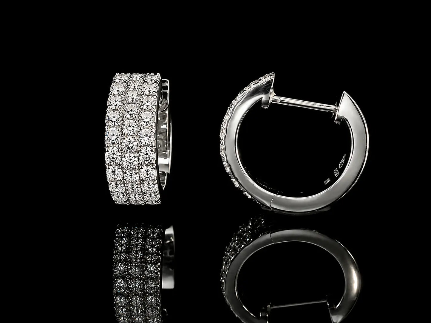 14K White Gold Diamond Hoop Earrings – Signature Collection Angelica Jewellers