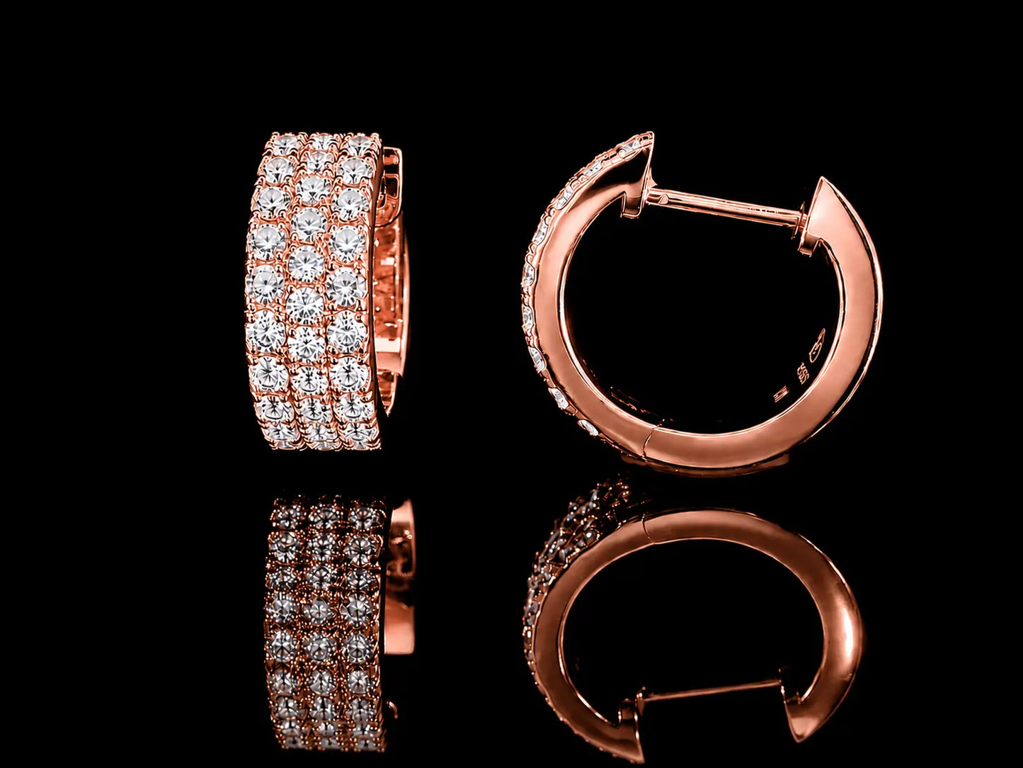 14K Rose Gold Diamond Hoop Earrings – Signature Collection Angelica Jewellers