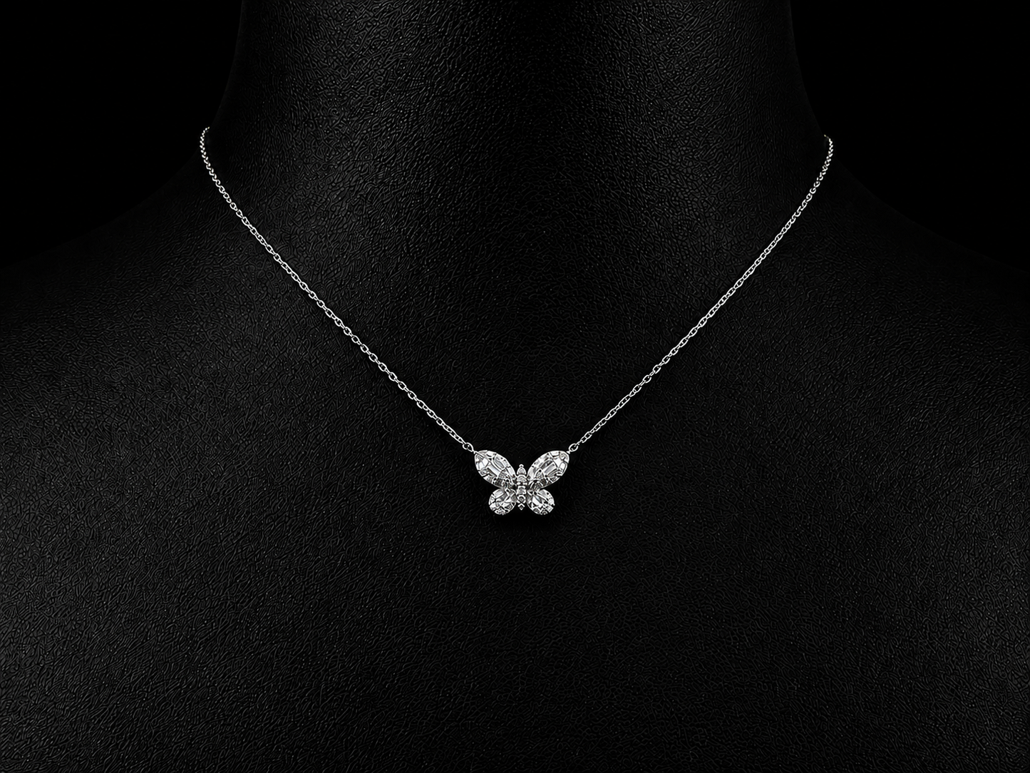 14K White Gold Diamond Butterfly Necklace Angelica Jewellers