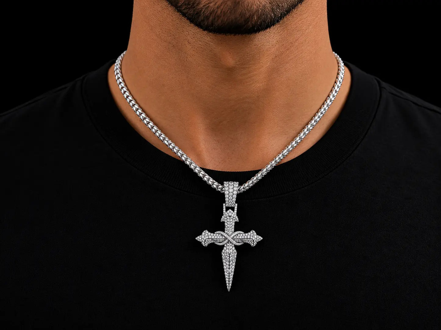 10K White Gold Signature Diamond Cross Pendant – 3.65 CT VVS F Angelica Jewellers
