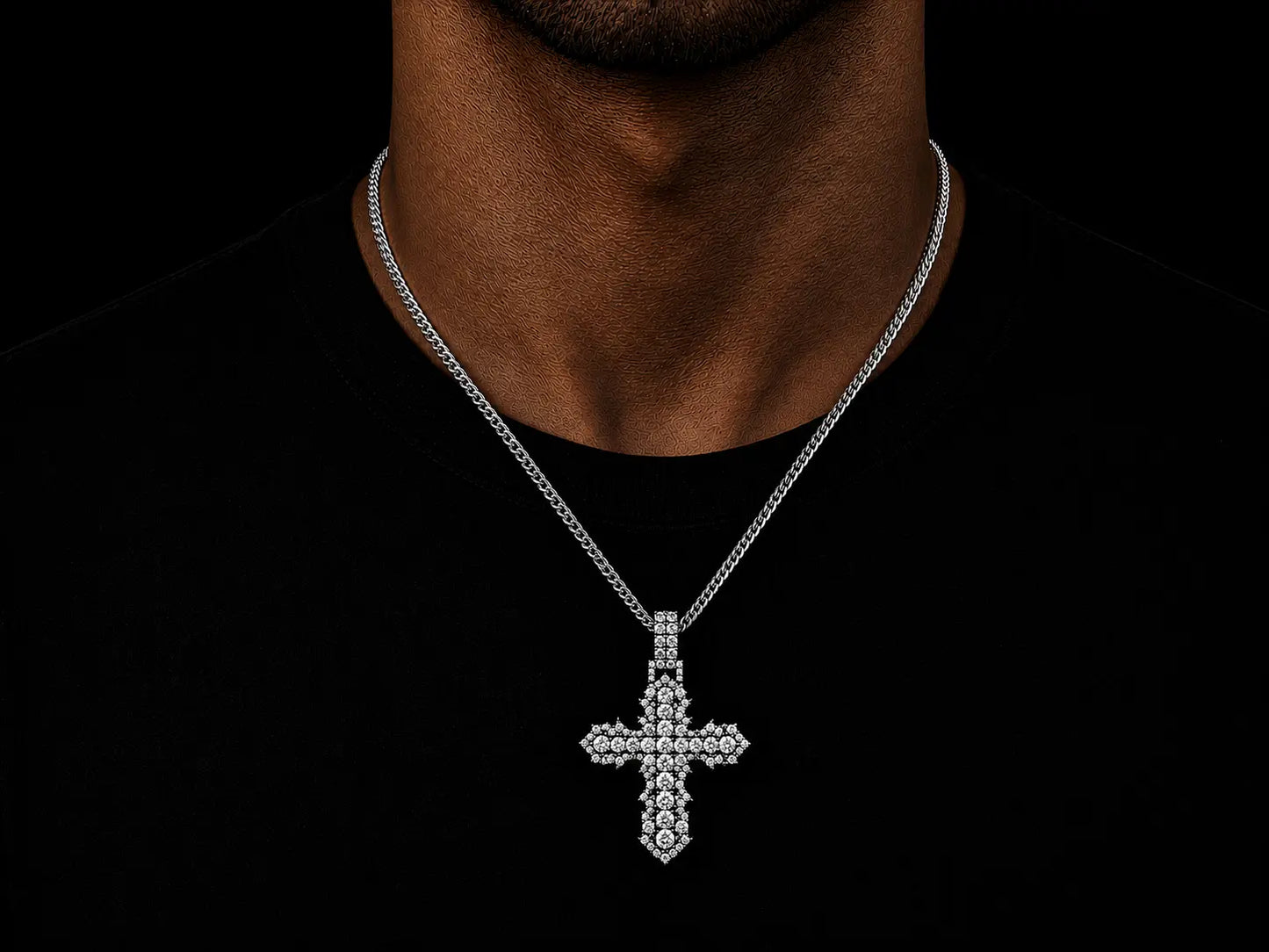 10K White Gold Signature Diamond Cross Pendant – 1.50 CT VVS F+ Angelica Jewellers