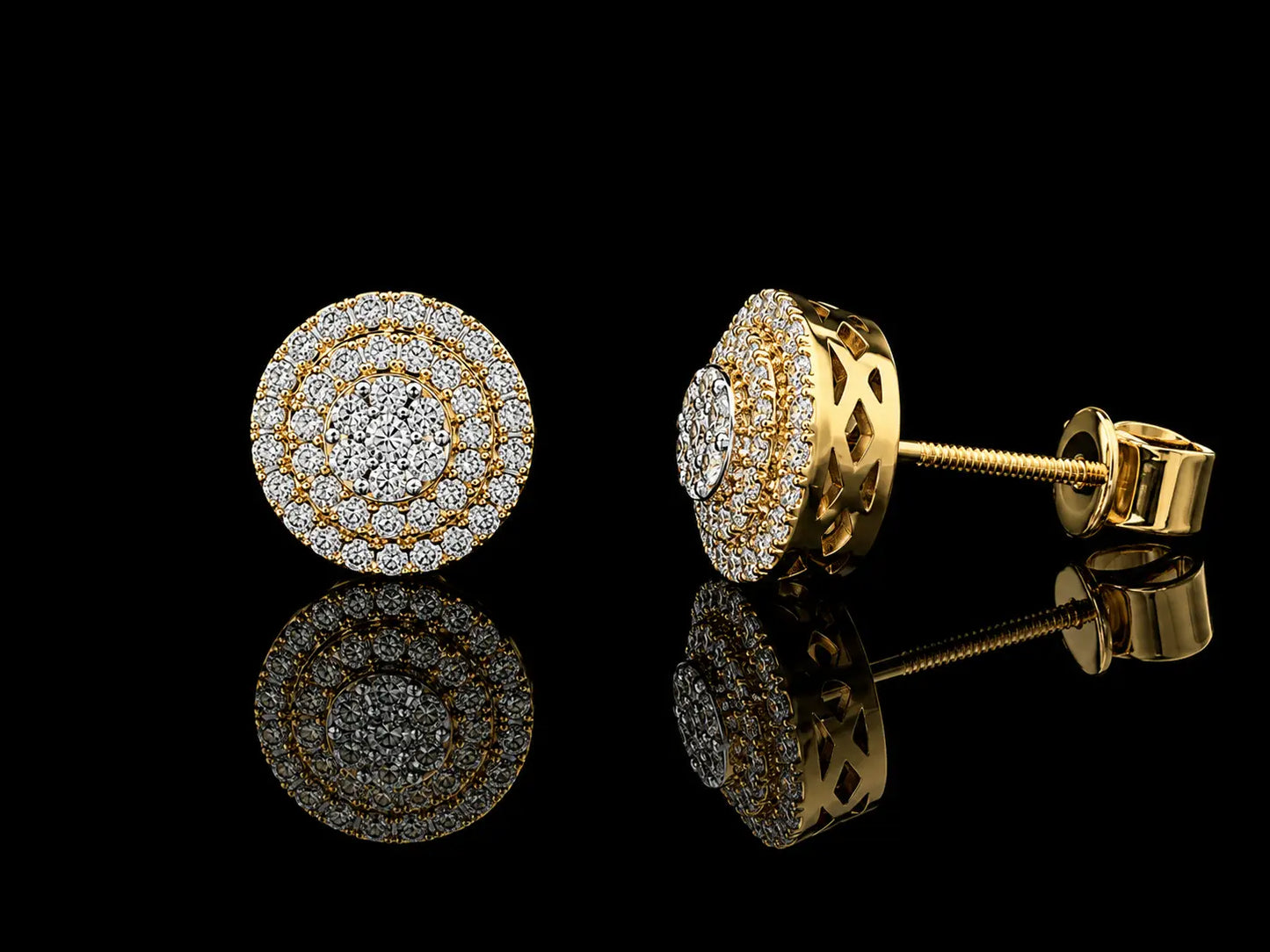 10K Yellow Gold Unisex Diamond Stud Earrings – 0.40 CT Angelica Jewellers