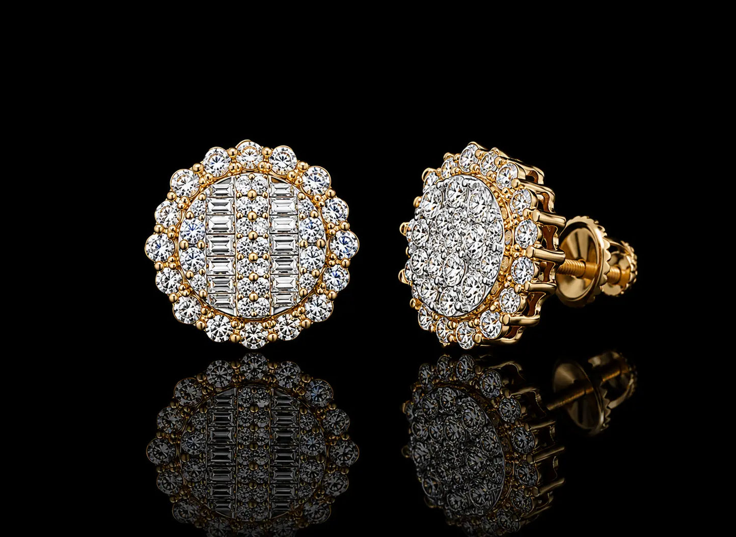 10K Rose Gold Unisex Round Diamond Stud Earrings – 1.00 CT Angelica Jewellers