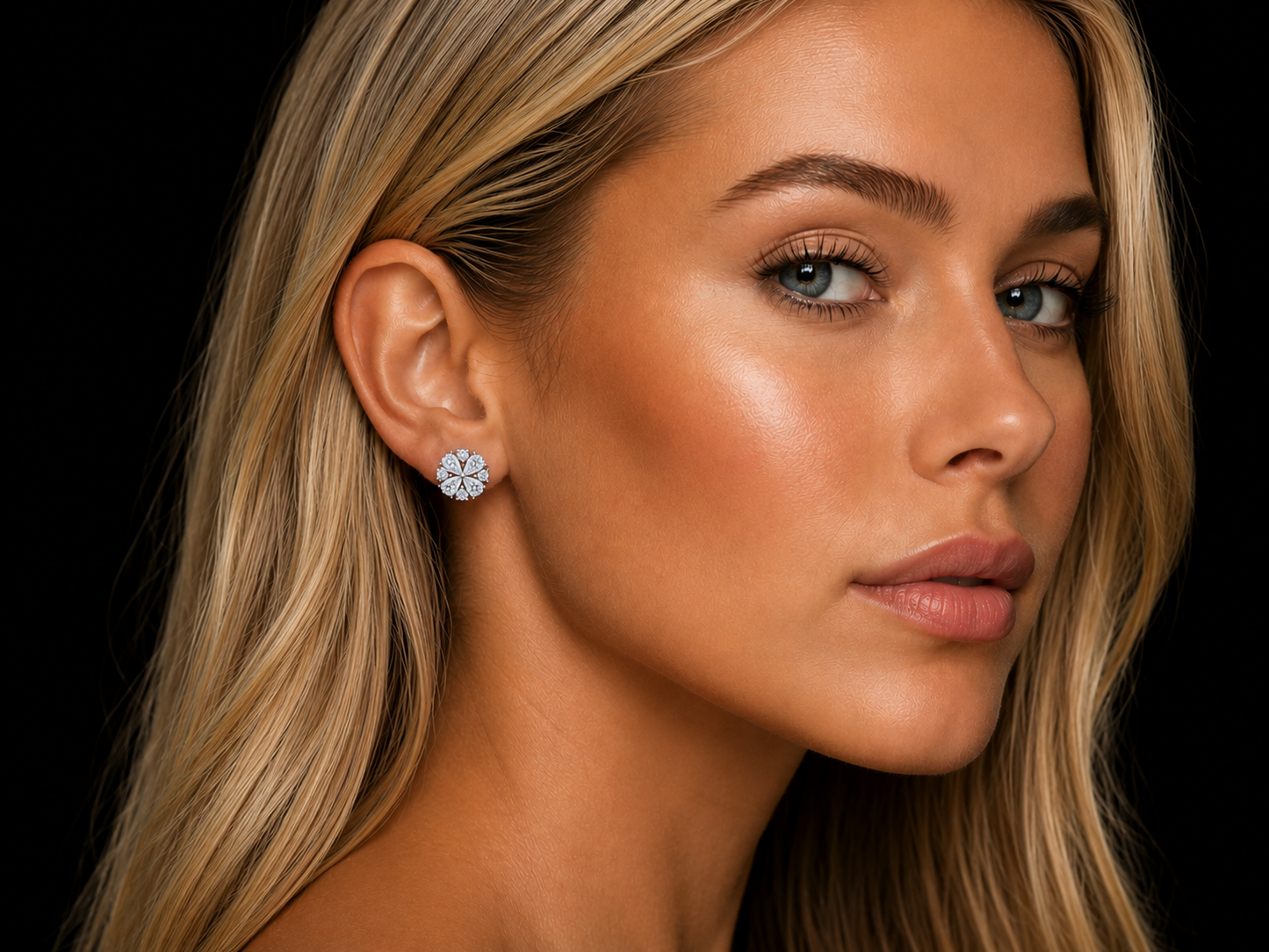 14K White Gold Pear Shape & Round Diamond Earrings – 1.65 CT VVS F+ Angelica Jewellers