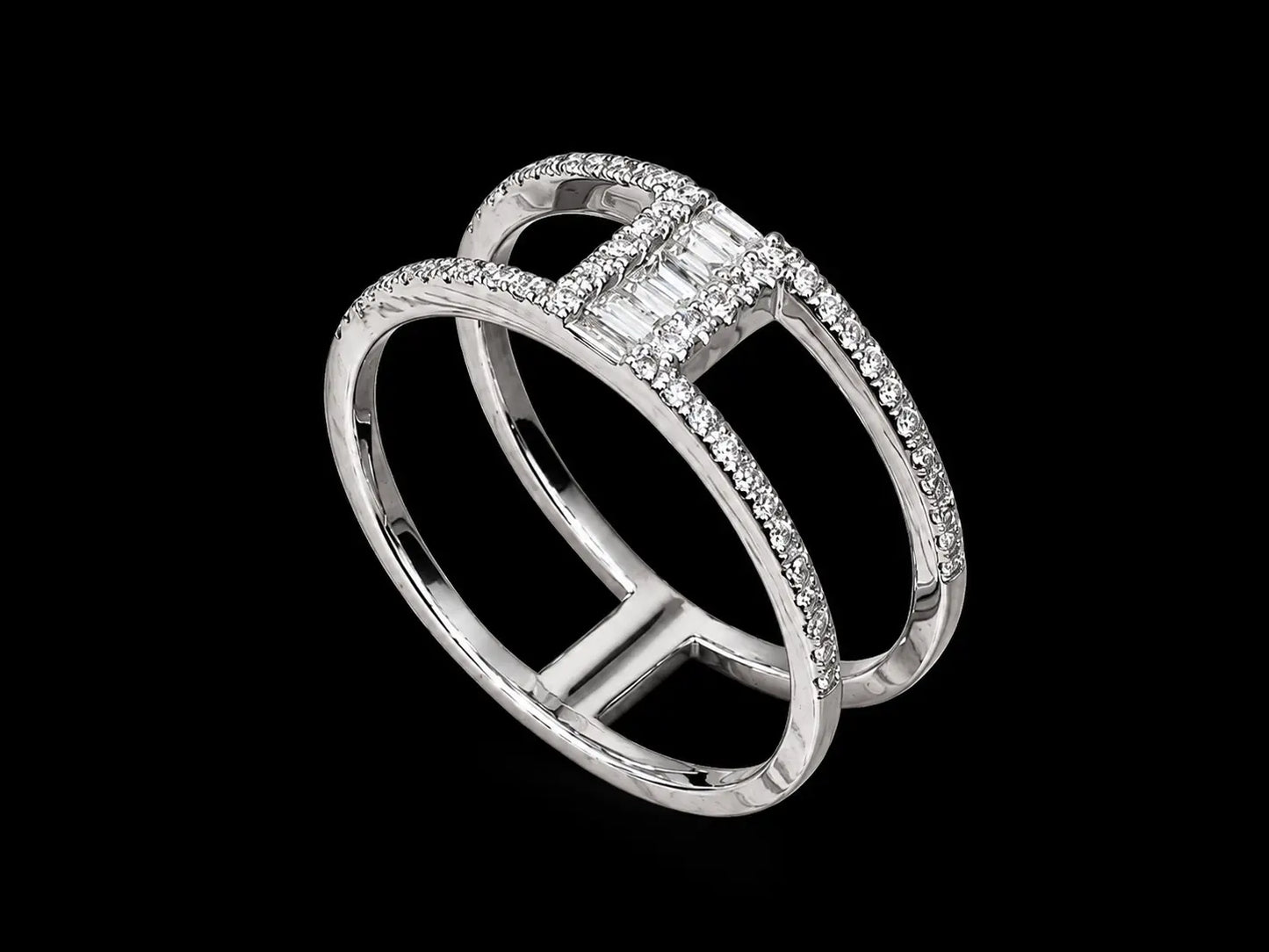 14K White Gold Open Band Diamond Ring Angelica Jewellers